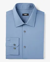 Slim Solid Stretch 1Mx Dress Shirt Blue Men's