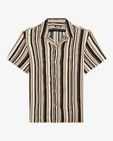 Striped Rayon Short Sleeve Shirt