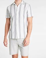 Striped Linen Short Sleeve Shirt