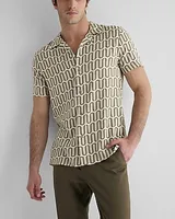 Geo Print Rayon Short Sleeve Shirt