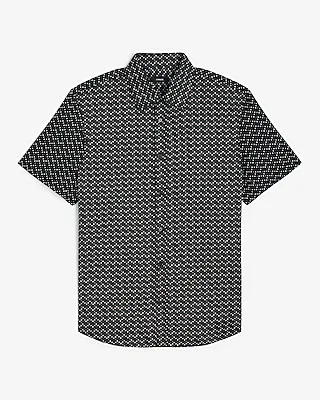 Dot Print Short Sleeve 1Mx Dress Shirt Black Men's S