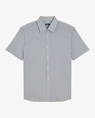 Mini Geo Short Sleeve 1Mx Dress Shirt White Men's
