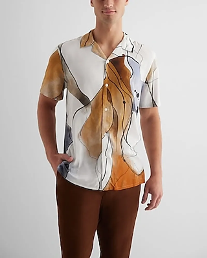 Watercolor Ink Rayon Short Sleeve Shirt