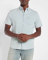 Light Wash Short Sleeve Tencel Denim Shirt Blue Men's XS