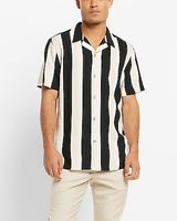 Striped Rayon Short Sleeve Shirt Men's