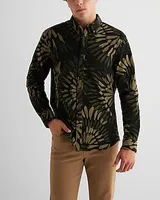 Abstract Print Stretch Corduroy Shirt