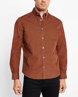 Geo Print Stretch Corduroy Shirt