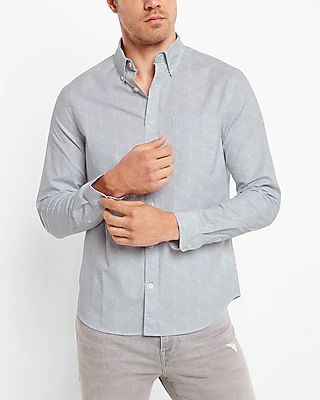 Geo Print Stretch Cotton Shirt