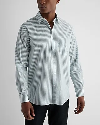 Relaxed Striped Stretch Cotton Shirt Men's