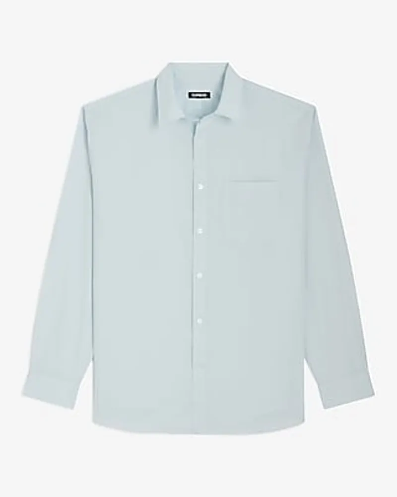 Relaxed Solid Stretch Cotton Shirt