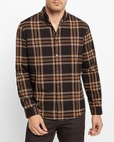 Plaid Formal Flannel Brown Men's XS