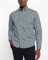 Floral Print Stretch Cotton Shirt Men's