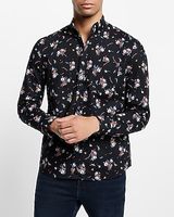 Floral Print Stretch Cotton Shirt Men's