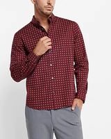 Geo Print Stretch Cotton Shirt Men's