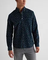 Floral Stretch Corduroy Shirt Gray Men's S