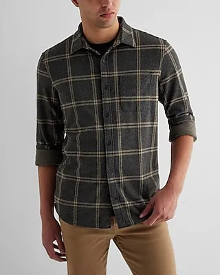 Plaid Sweater Flannel Shirt Men's