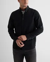 Seersucker Stretch Cotton Shirt Black Men's S