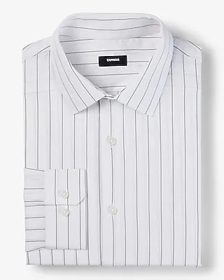 Slim Striped Stretch 1Mx Dress Shirt White Men's XS