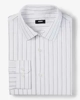 Slim Striped Stretch 1Mx Dress Shirt White Men's XS