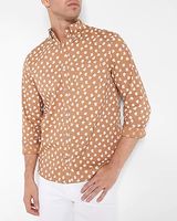 Floral Print Stretch Cotton Shirt Men's