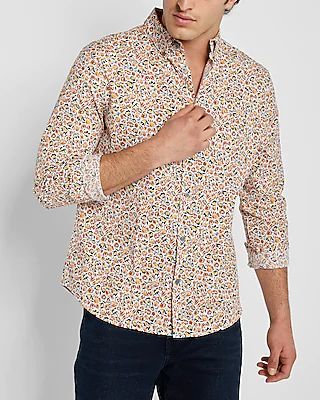 Floral Print Stretch Cotton Shirt