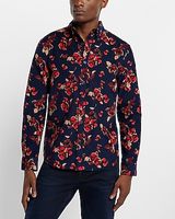 Floral Stretch Corduroy Shirt Blue Men's S