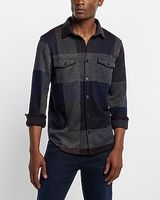 Plaid Sweater Flannel Gray Men's XS