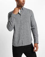 Plaid Stretch Flannel Shirt White Men's XS