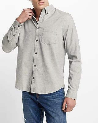 Solid Corduroy Shirt Gray Men's XS