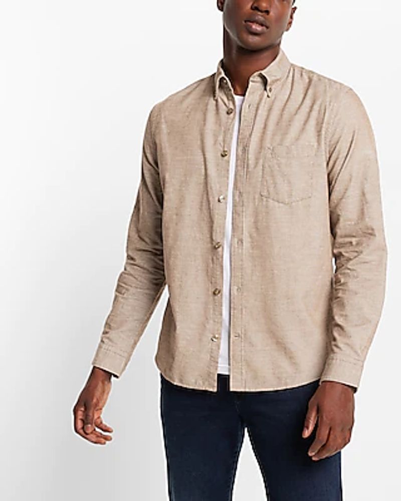 Solid Corduroy Shirt Men's