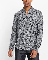 Floral Stretch Flannel Shirt Gray Men's M