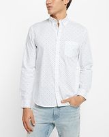 Dot Print Stretch Cotton Shirt