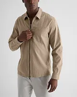 Seersucker Zip Shirt Jacket Neutral Men's L