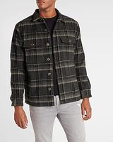 Plaid Wool Sherpa Lined Shirt Jacket