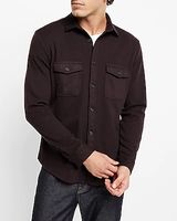 Solid Twill Sweater Flannel Purple Men's M Tall