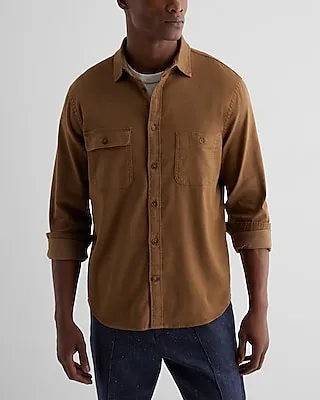 Relaxed Double Pocket Denim Shirt Men