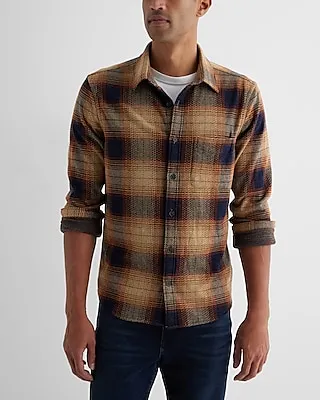Big & Tall Plaid Sweater Flannel Shirt Multi-Color Men's XXL