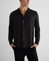 Stretch Linen-Blend Shirt Black Men's XL