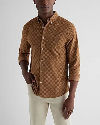 Floral Geo Stretch Corduroy Shirt