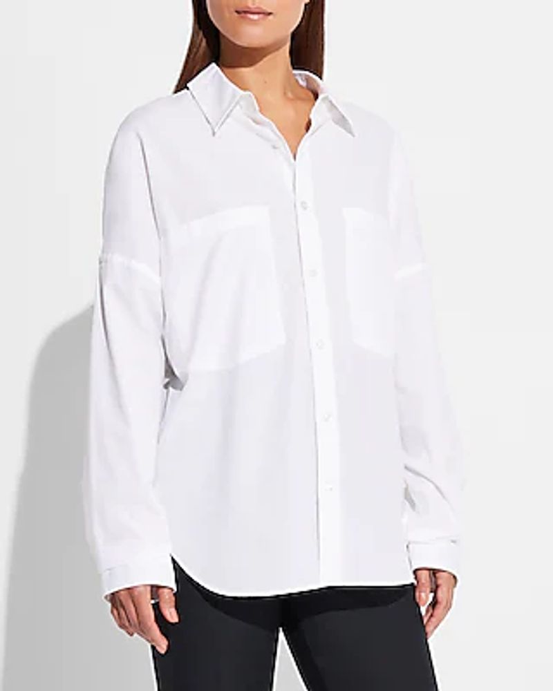 Express X Simon Spurr Unisex Cotton Long Sleeve Shirt White Men's Tall