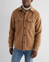 Camel Knit Shirt Jacket