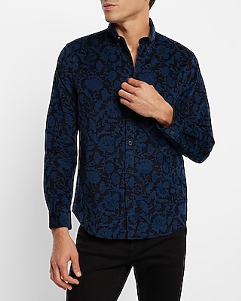 Floral Stretch Corduroy Shirt