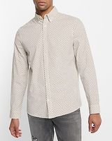 Mini Geo Print Stretch Corduroy Shirt White Men's XS