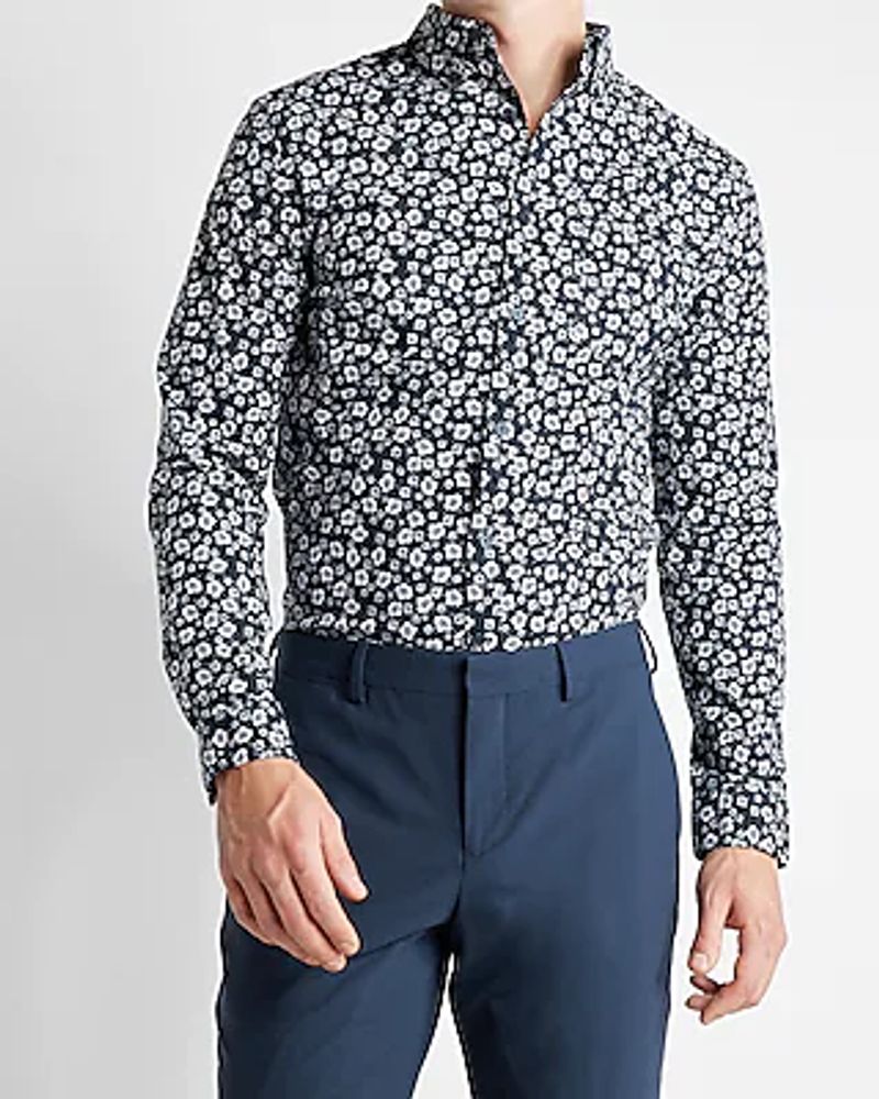 Floral Print Stretch Cotton Shirt