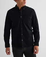 Solid Stretch Corduroy Shirt Black Men's M