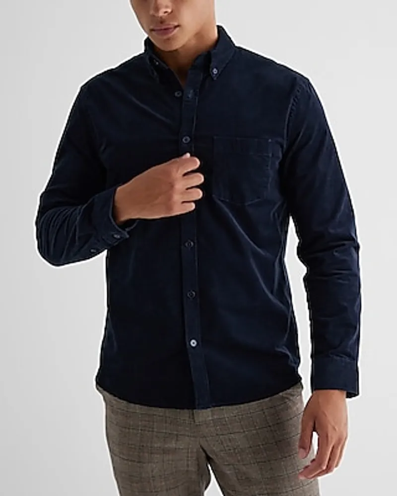 Solid Stretch Corduroy Shirt Men's S