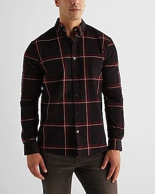 Plaid Corduroy Shirt Black Men's