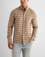 Fan Palm Print Corduroy Shirt Neutral Men's M