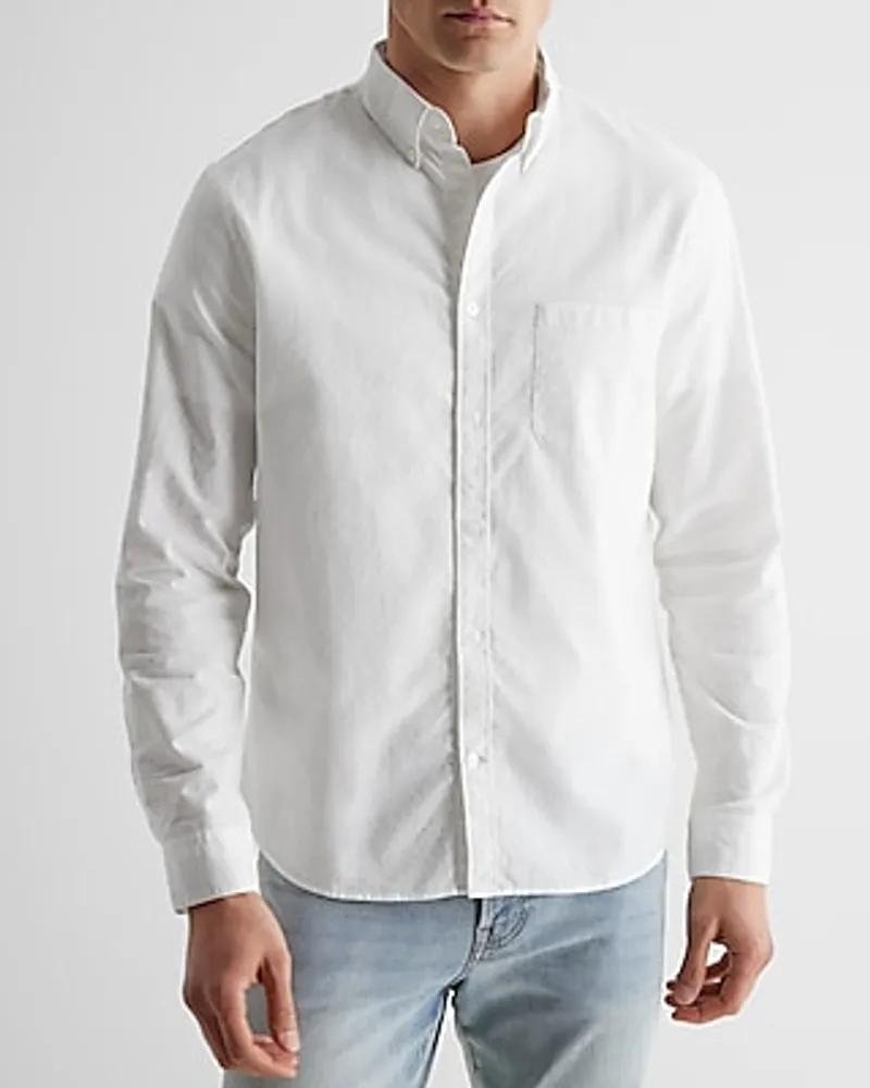 Express Big & Tall Solid Textured Cotton Shirt Neutral Men's XXL