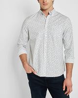 Floral Print Stretch Cotton Shirt Men's